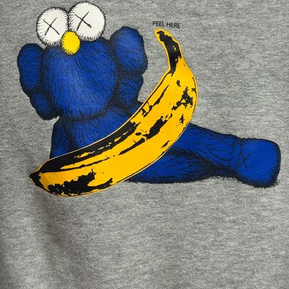 Andy Warhol Uniqlo Gray Sweatshirt with Blue and Yellow Graphic